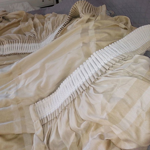 Beige solid color curtains 2.40m