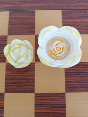 Handmade scented candle new, natural wax and porcelain container