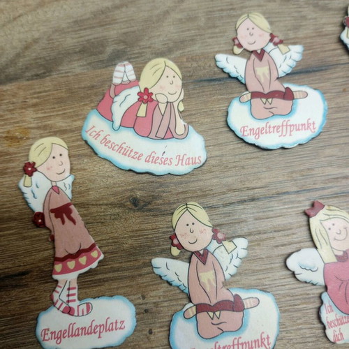 Tin decorative angel stickers pack of 8, new