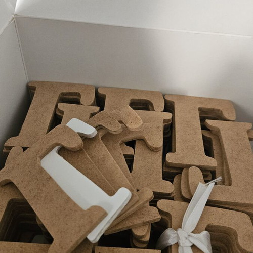 Handmade wooden letter "Γ" from MDF, pack of 115