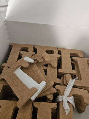 Handmade wooden letter "Γ" from MDF, pack of 115