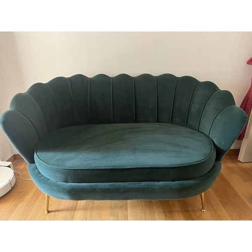 Houston 827 velvet sofa dark green like new