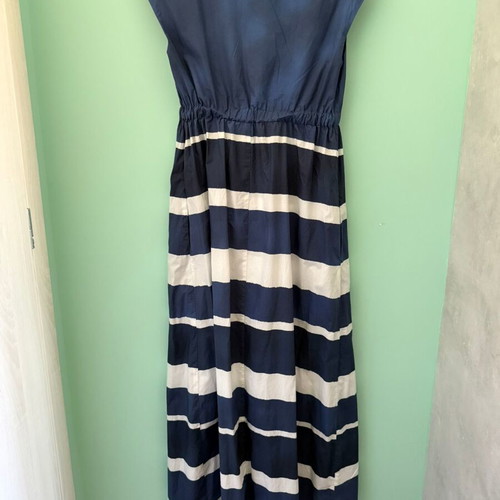 Weekend Max Mara maxi dress used, blue and white striped floral