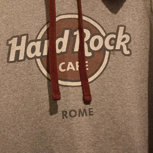 Hard Rock Cafe Rome hoodie used, gray and red, size XXL