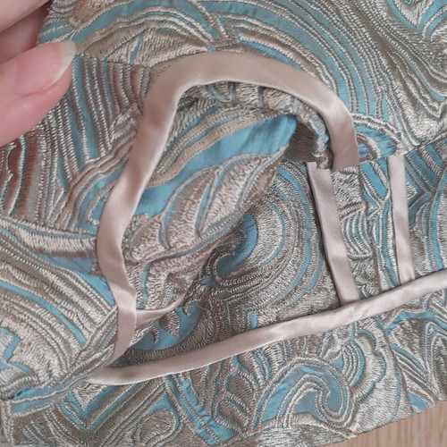 Brocade jacket spring like new, beige and turquoise