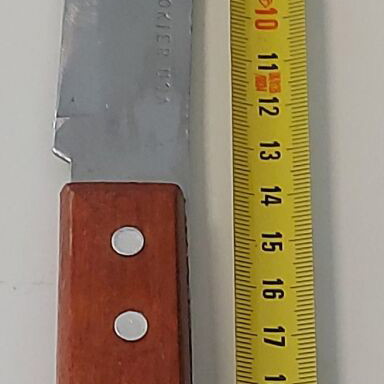 Professional kitchen knives and sharpener set, used