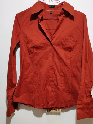 Esprit Women's Shirt L like new, dark orange cotton
