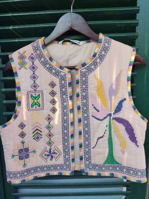 Zara boho folk traditional vest M used, pink multicolor