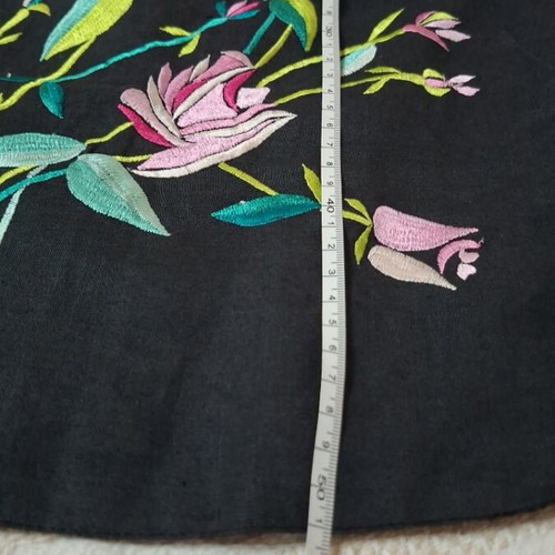 French Connection Ramie Top with Embroidery Size 10 Like New