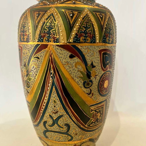 Vintage Japanese Satsuma vase used 29x11