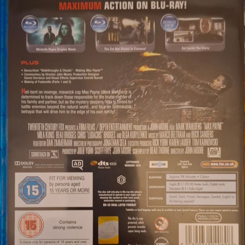 Max Payne Blu-ray like new without Greek subtitles