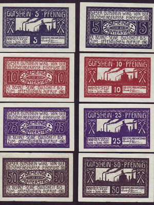 Germany 5-10-25-50 Pfennig Set 4 Notgeld 1921 Nachterstedt καινούργιο