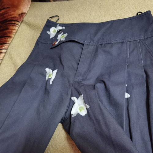 Pinko Sicilia XS pants new wide-leg with orchid print