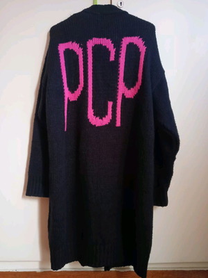 PCP knitwear long cardigan like new, one size, black