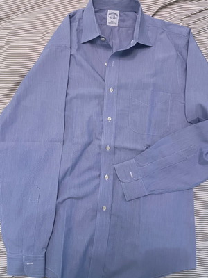Πουκάμισο Brooks Brothers M slim fit 15-34 σαν καινούργιο, γκρι και μπλε