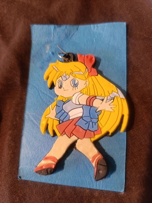 Vintage 90s Rubber Keychain Sailor Venus Chibi Style New