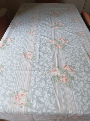 Double duvet cover pastel grey and green cotton floral