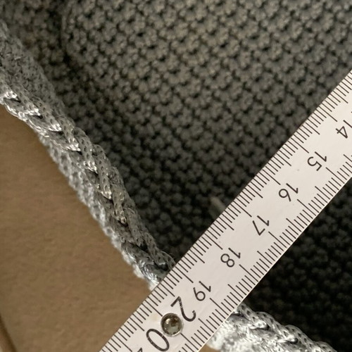 Storage basket like new, gray knitted cord with handles