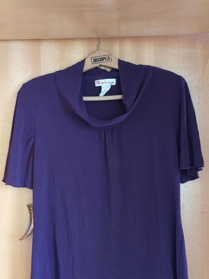 Karina women's blouse new, purple, short sleeve, sizes 52 and 56