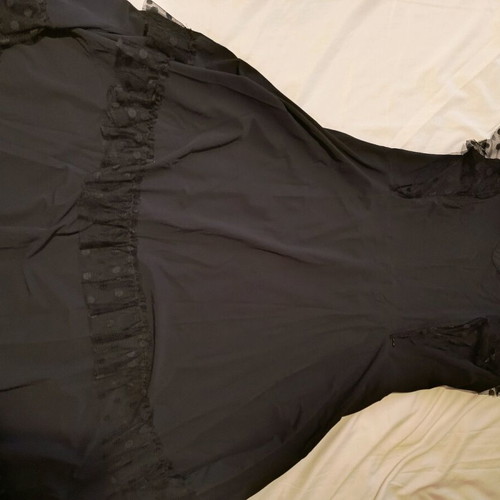 Maternity and nursing dress black like new with lace and ruffles