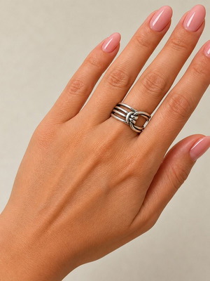 Handmade Gianniotiko ring silver 925 new, size 53 adjustable