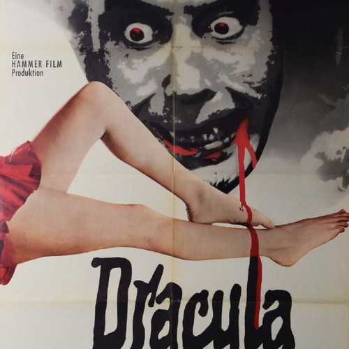 Dracula A.D. 1972 German Movie Poster used, Christopher Lee