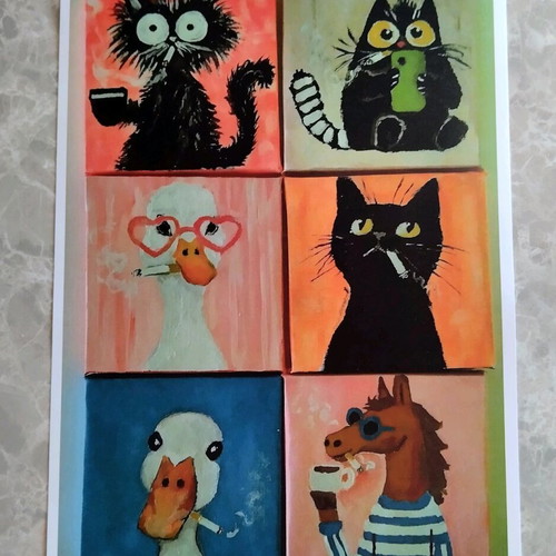 Bad Habits Animals Smoking Collection A4 Art Print new