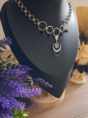 Handmade stainless steel chainmail choker necklace