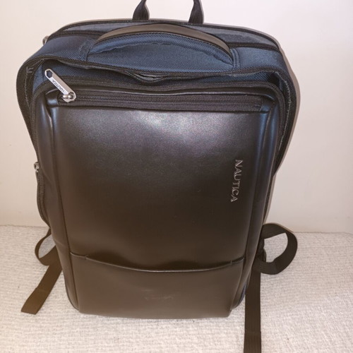 Nautica leather backpack like new with 8 compartments and USB port