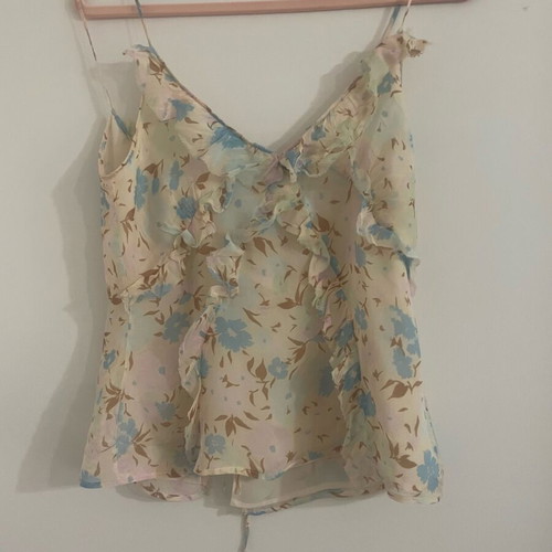 Zara summer backless top used, colorful with ruffles