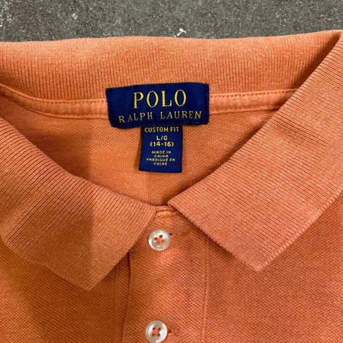 Ralph Lauren Polo shirt, orange, custom fit, size S-L (14-16)