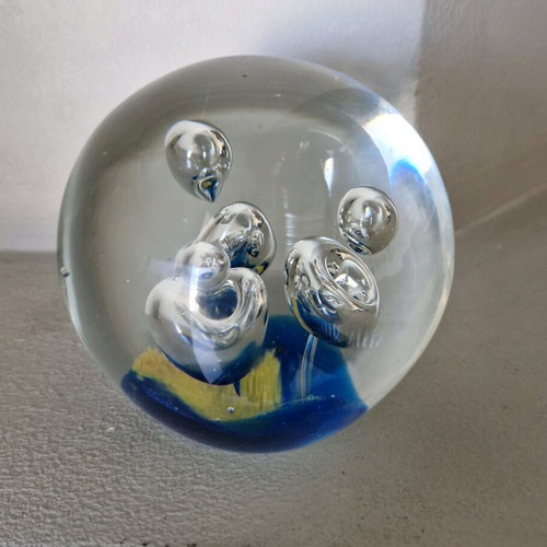 Vintage handmade paperweight like new made of blown glass
