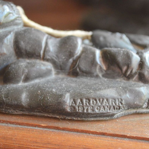 Three Inuit figurines used, indigenous Eskimo creations from Canada