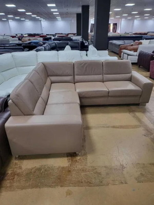 Beige leather corner sofa ALDOSA new