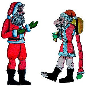 Άγιος Βασίλης και Καραγκιόζης ντυμένος Άγιος Βασίλης