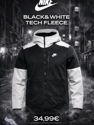 Nike Tech Fleece jacket black and white size M