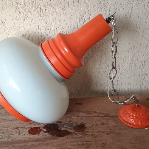 Vintage orange pendant ceiling light used
