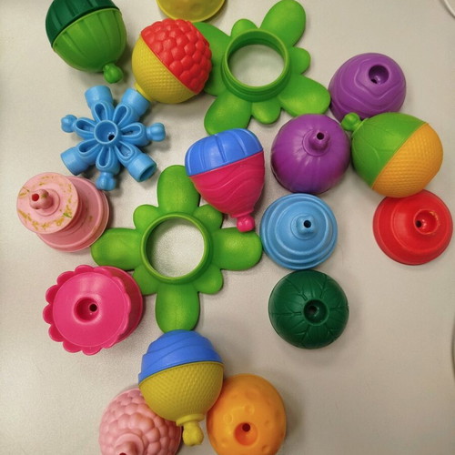 Lalaboom baby toy 5 in 1 educational beads with pouch 23 pieces like new