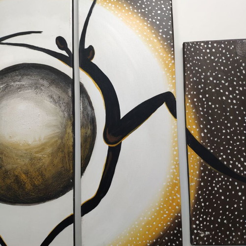 Five-piece painting like new handmade with signature