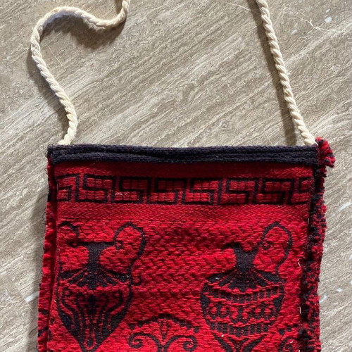 Woven tagari used, wool with Greek folk motifs