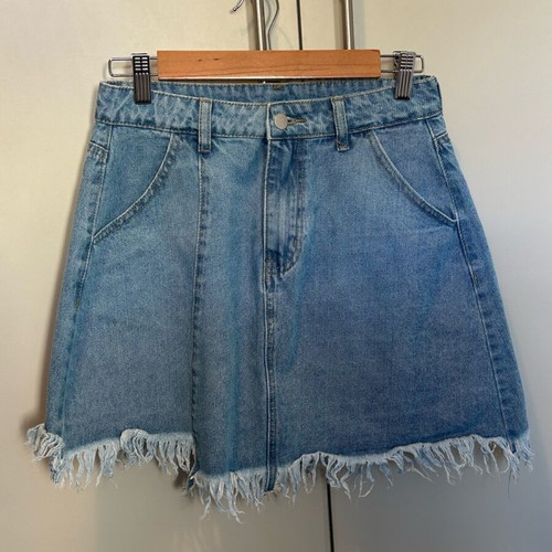SHEIN denim mini skirt asymmetrical size M like new