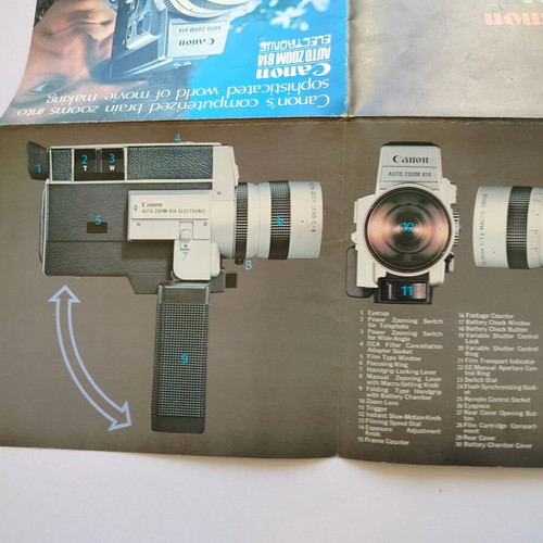 Canon Autozoom 814 Electronic brochures used, pack of 2, 70s