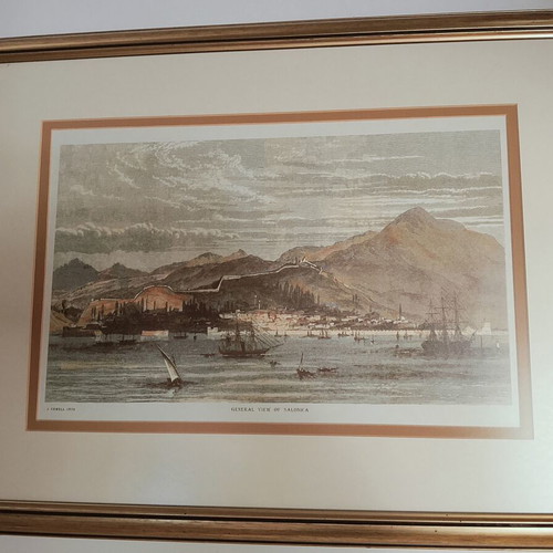 Painting General View of Thessaloniki 1876 like new