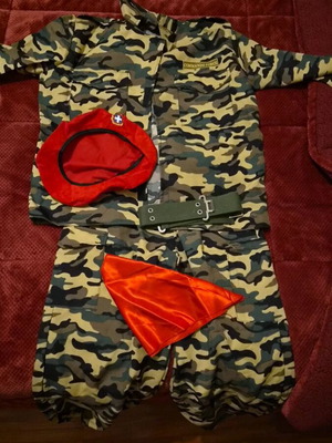 Commando Force στολή μεταμφίεσης παραλλαγής με μπερέ, ζώνη και μαντήλι