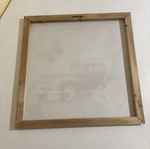 Vintage framed art with wooden frame, like new, square shape