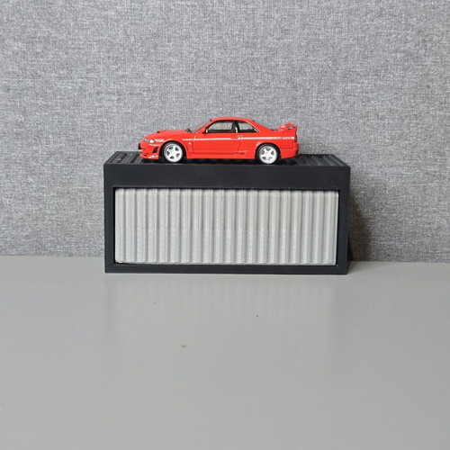 3D printed wall mount hanger with car display and lifting door