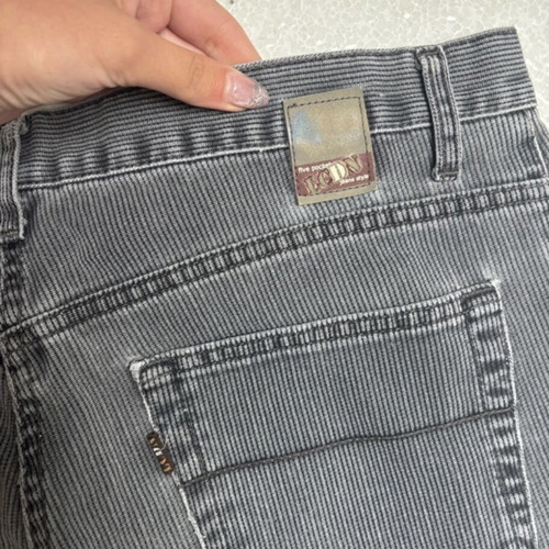 Vintage grey striped straight fit jeans used, size M