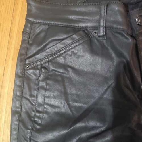 Drykorn Black Shiny Cotton Motorcycle Style Pants Size L New