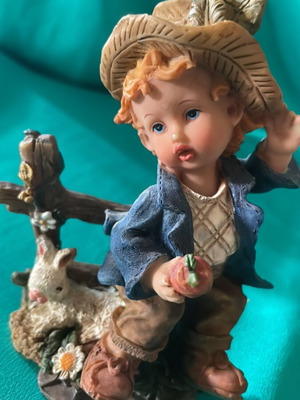 Boy with His Little Goat Figurine new, detailed, 12 cm