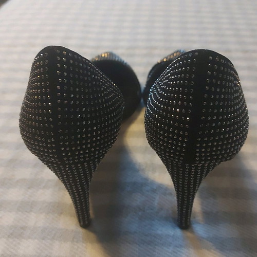 Zara black pumps with strass like new, size 40, 10cm heel